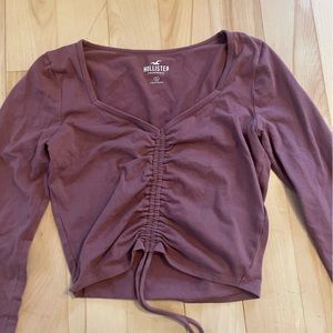 Purple long sleeve crop top